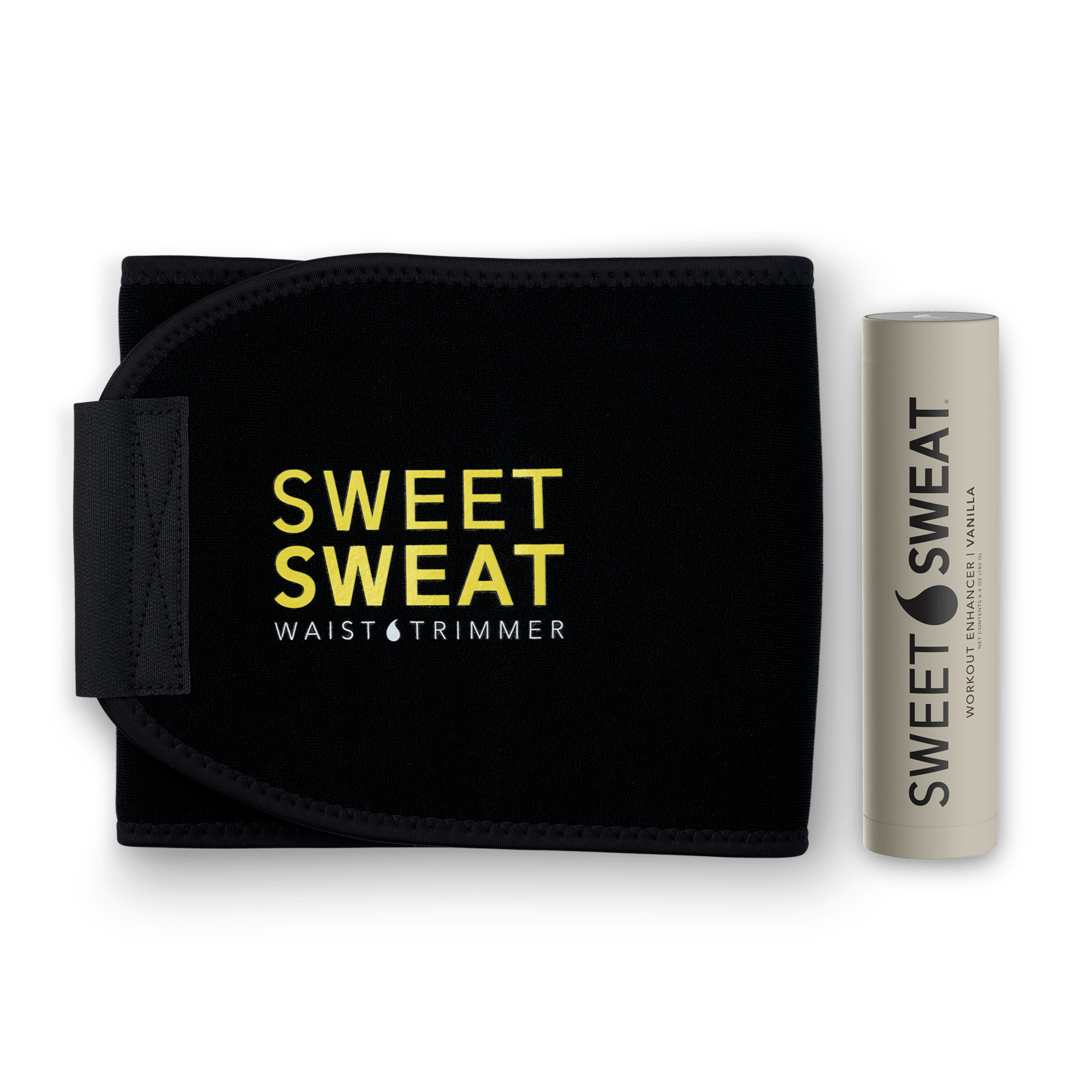 GetUSCart- Sweet Sweat Premium Waist Trimmer, for Men & Women. Includes  Free Sample of Sweet Sweat Gel! (X-Large),Black & Yellow